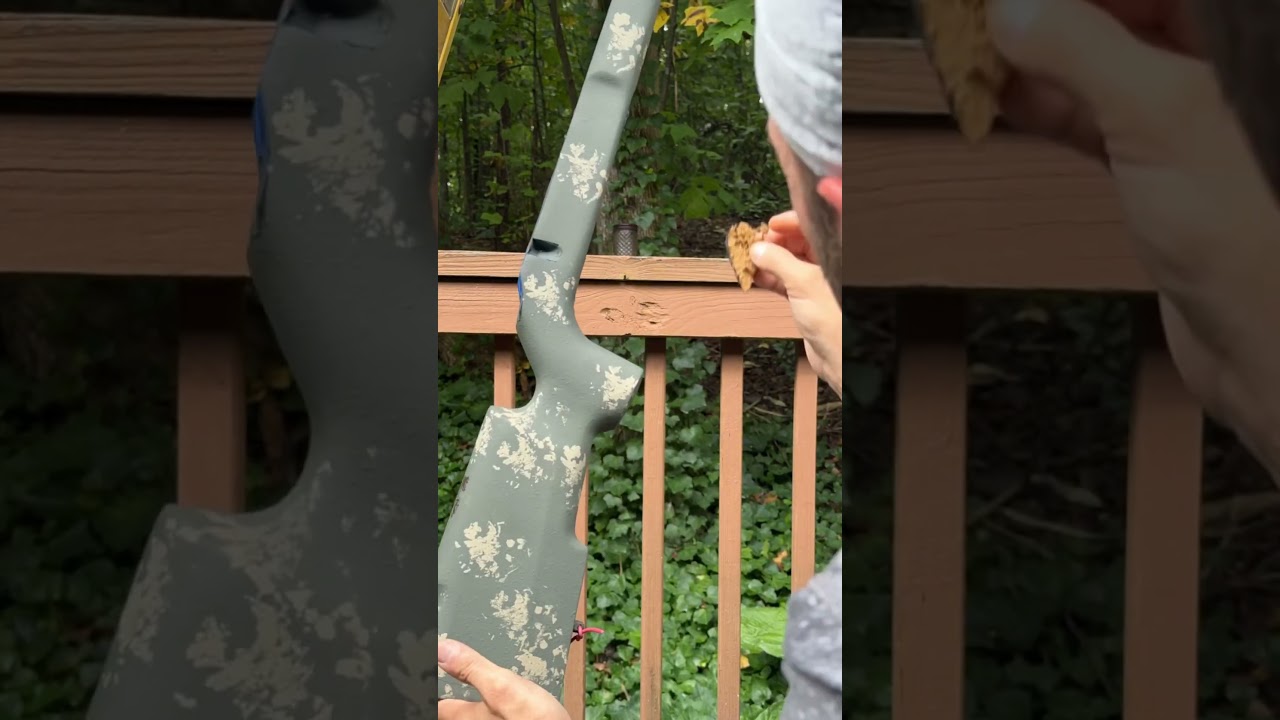 Timelapse sponge camo paint #painting #rifle #camo #bobross #timelapse