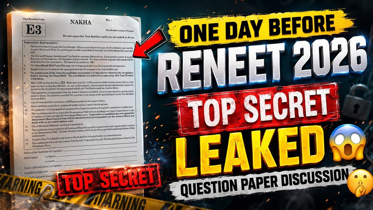 😱 ReNEET 2026 Viral Paper Leak? Full Analysis & Practice Questions #reneet2026  #neetpaperleak