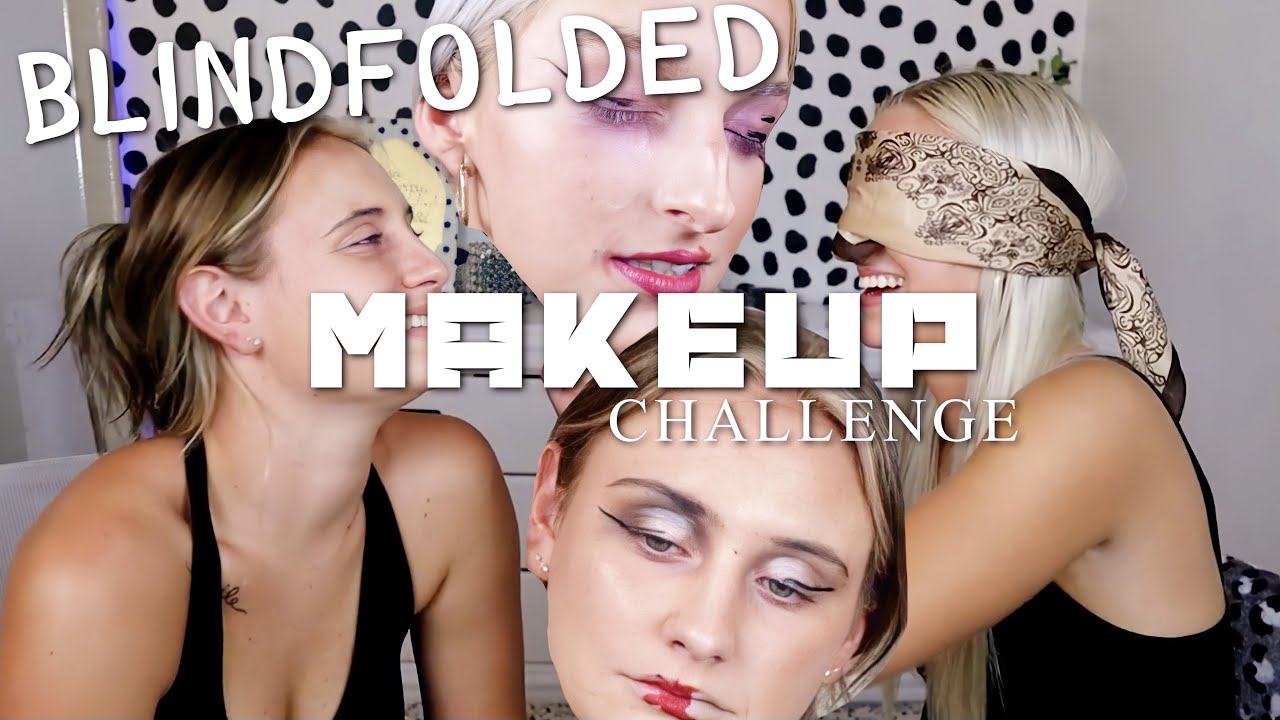 BLINDFOLDED MAKEUP CHALLENGE | FT. HANNAH WRIGHT