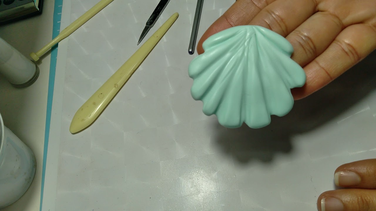 Concha do mar em biscuit sem molde - parte 1