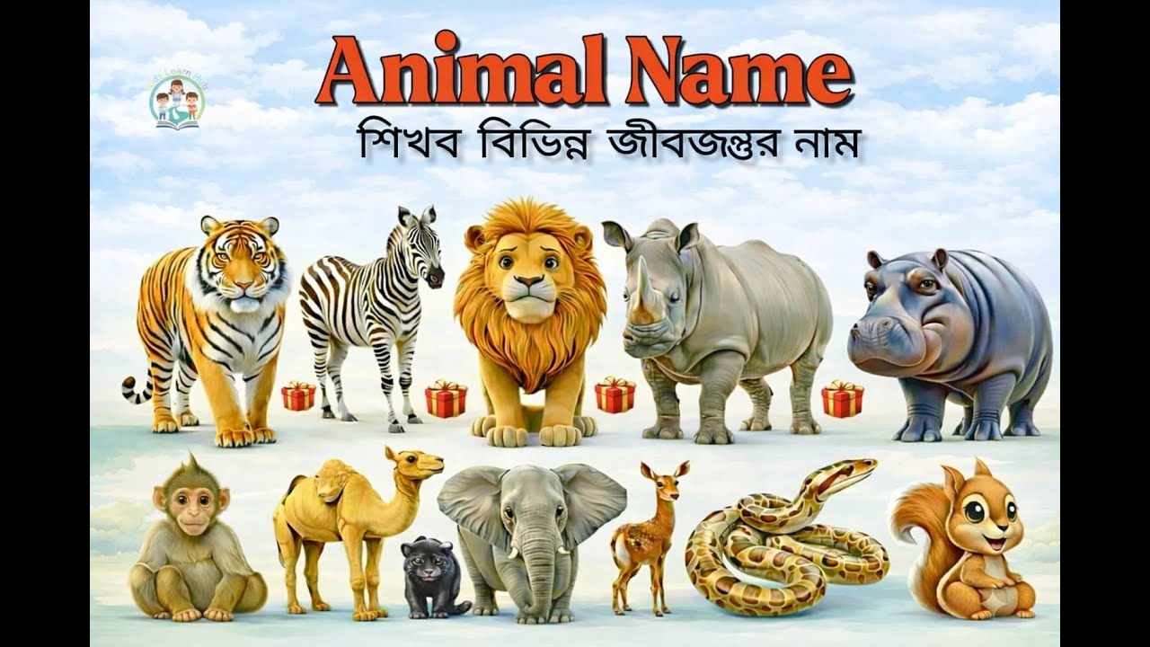 🦁 বিভিন্ন প্রাণীর নাম মনে রাখার কৌশল | Animal Name Bangla | Kids Learn Hub