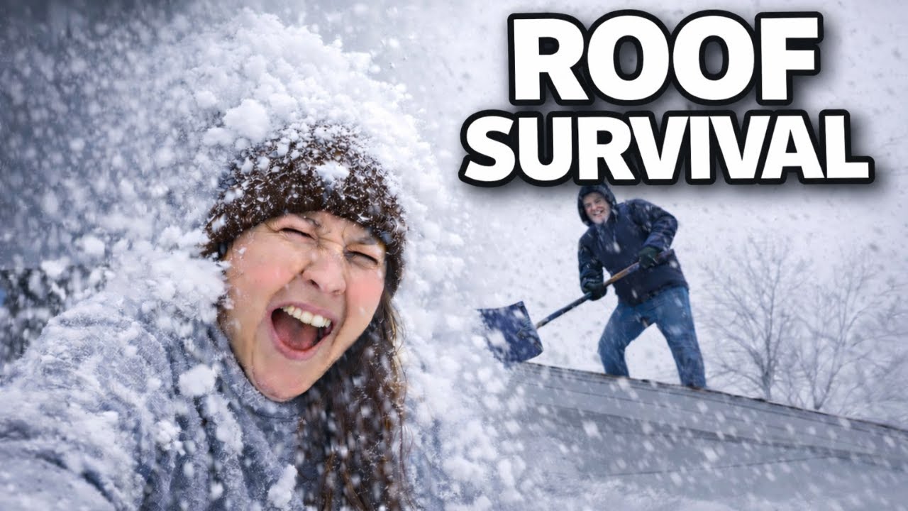 Out Of Control SNOWSTORM — Shoveling Our ROOF to Avoid COLLAPSE