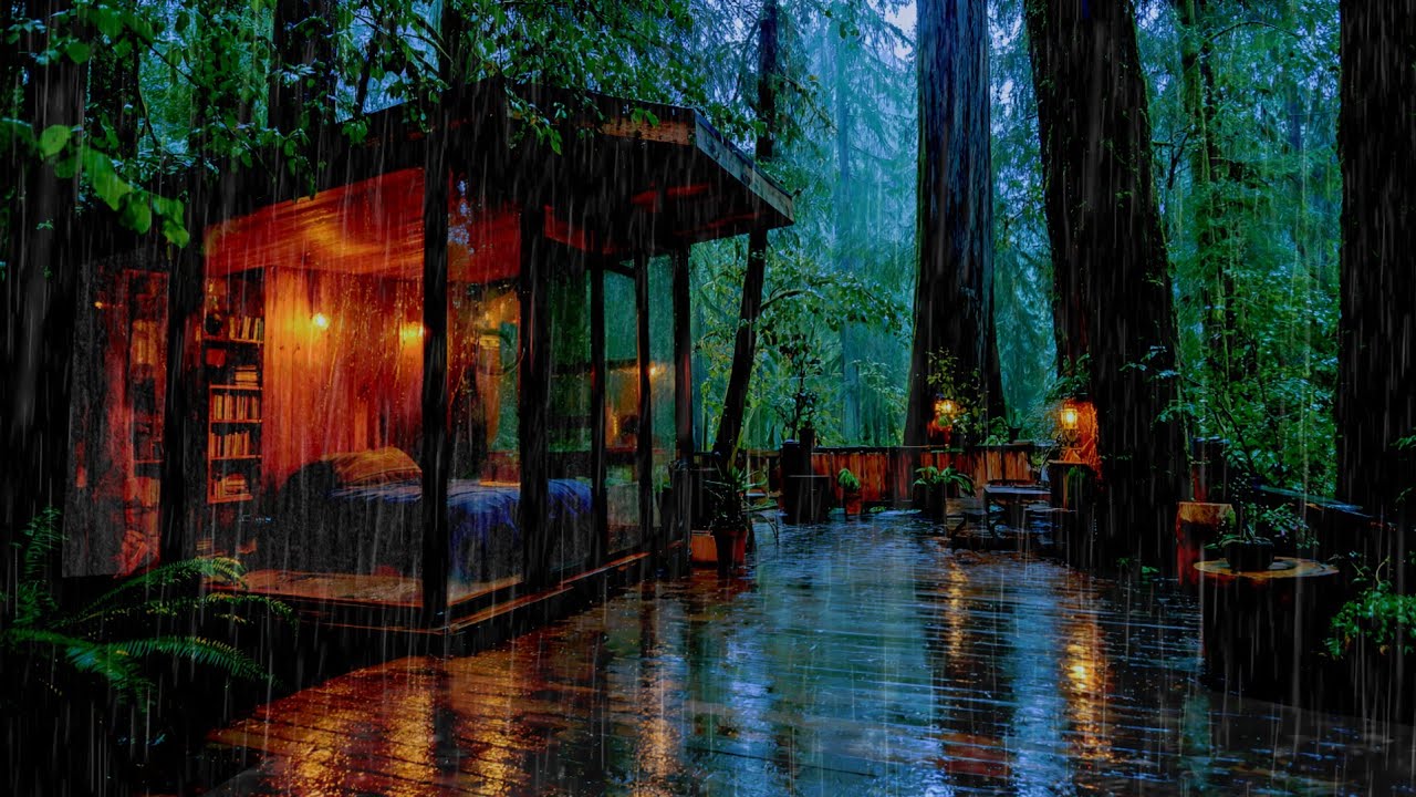 Rainy Night in a Cozy Cabin 🌧️ | Study, Focus & Deep Sleep Rain (No Thunder)
