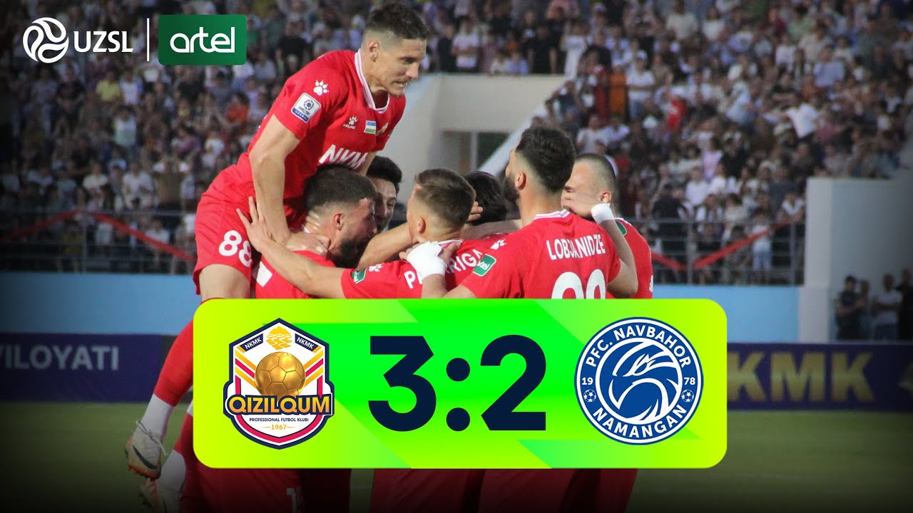 Superliga 8-tur. Qizilqum - Navbahor bahsida kiritilgan gollar va xavfli vaziyatlar (Highlights)