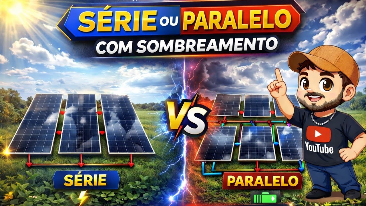 Série ou Paralelo qual e melhor com sombreamento veja na Prática 😱