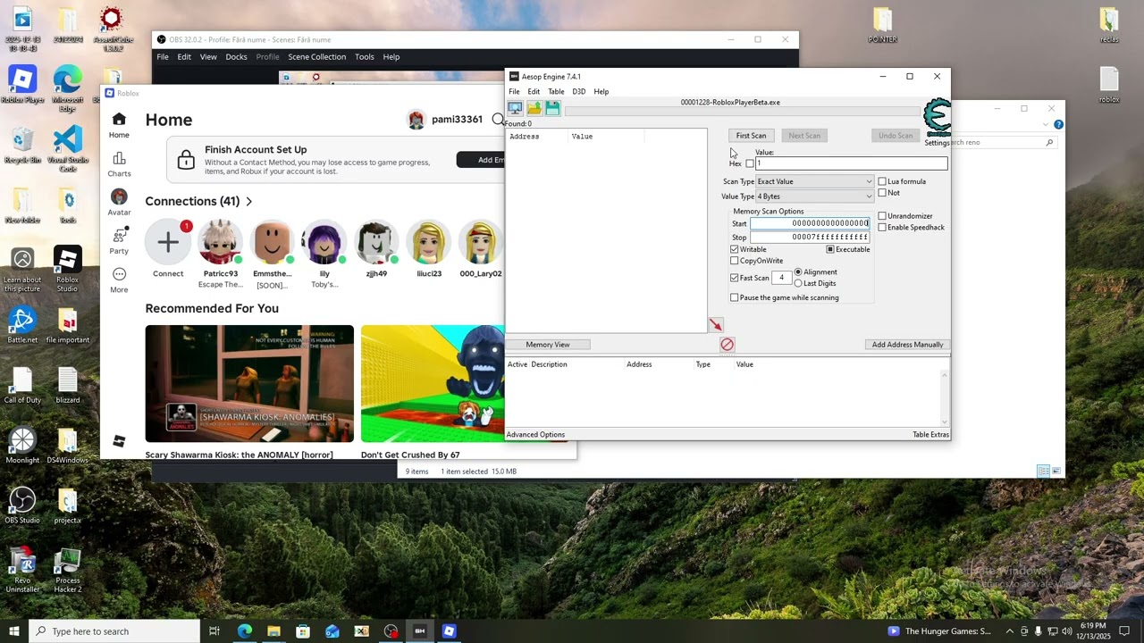 bypassed cheat engine roblox anti cheat destroyed