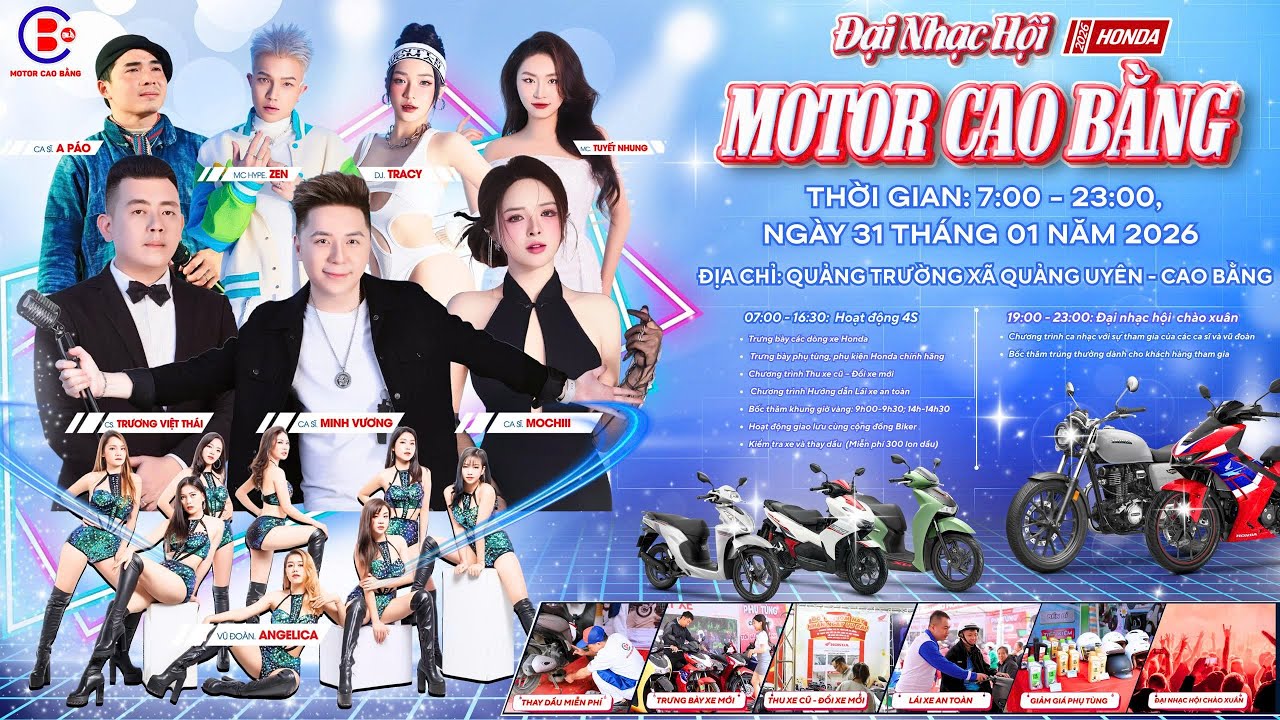 Trực Tiếp: Chương trình Đại Nhạc Hội Honda Motor | Quảng Trường xã Quảng Uyên – Cao Bằng