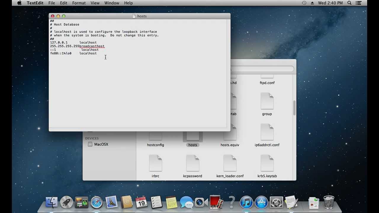 Как редактировать файл Hosts на Mac