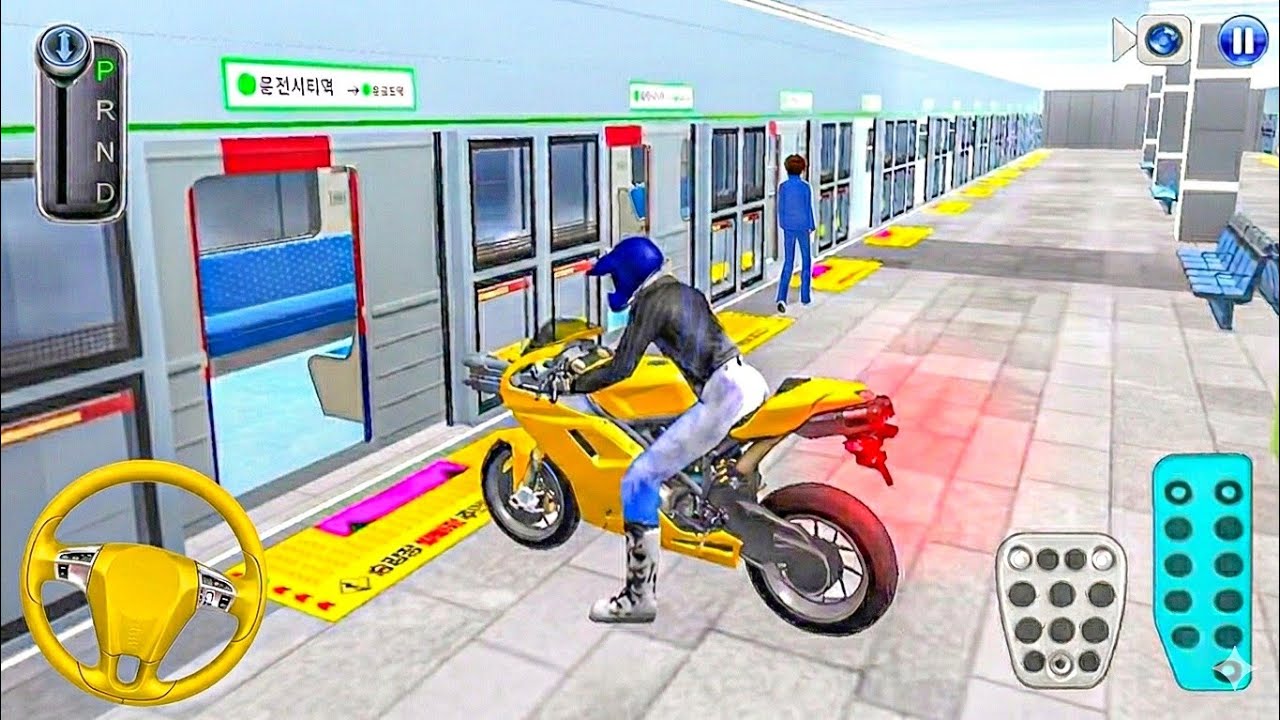 New Subway Metro Travel With Yellow Bike - 3D Driving Class - car game 