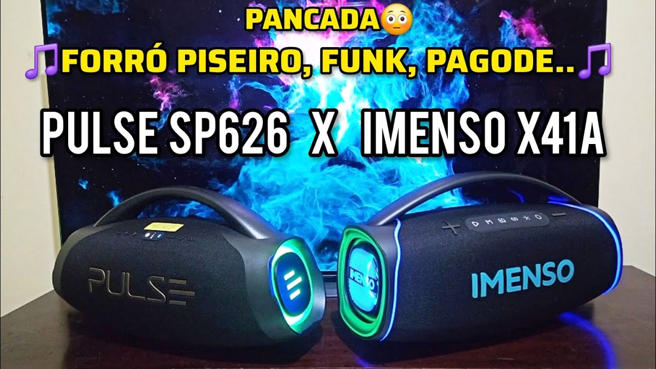 BOOMBOX PULSE SP626 VS IMENSO X41A TESTE COM FORRÓ, FUNK, PAGODE E MAIS