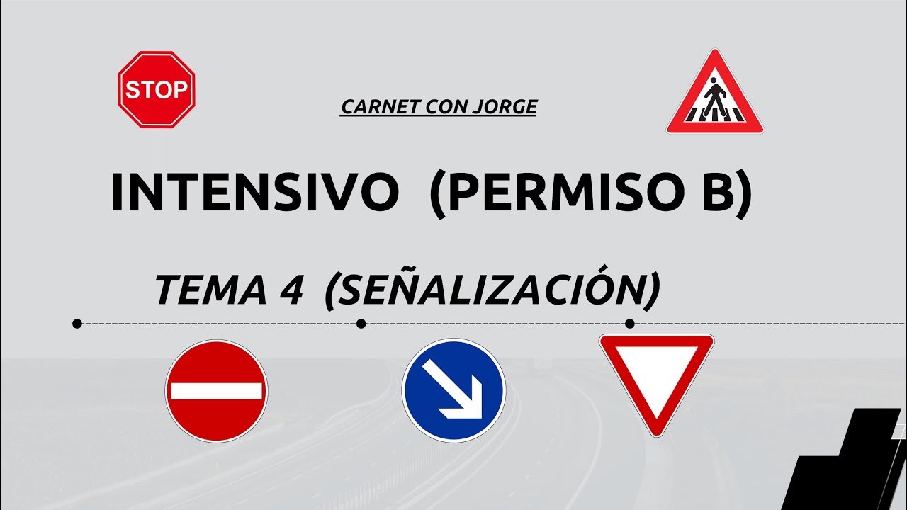Tema 4 | Señalización para aprobar el carnet (Permiso B)