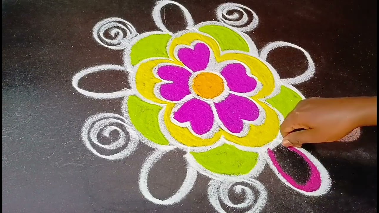 Beautiful small easy rangoli muggu###plz subscribe muggulu####yt video #