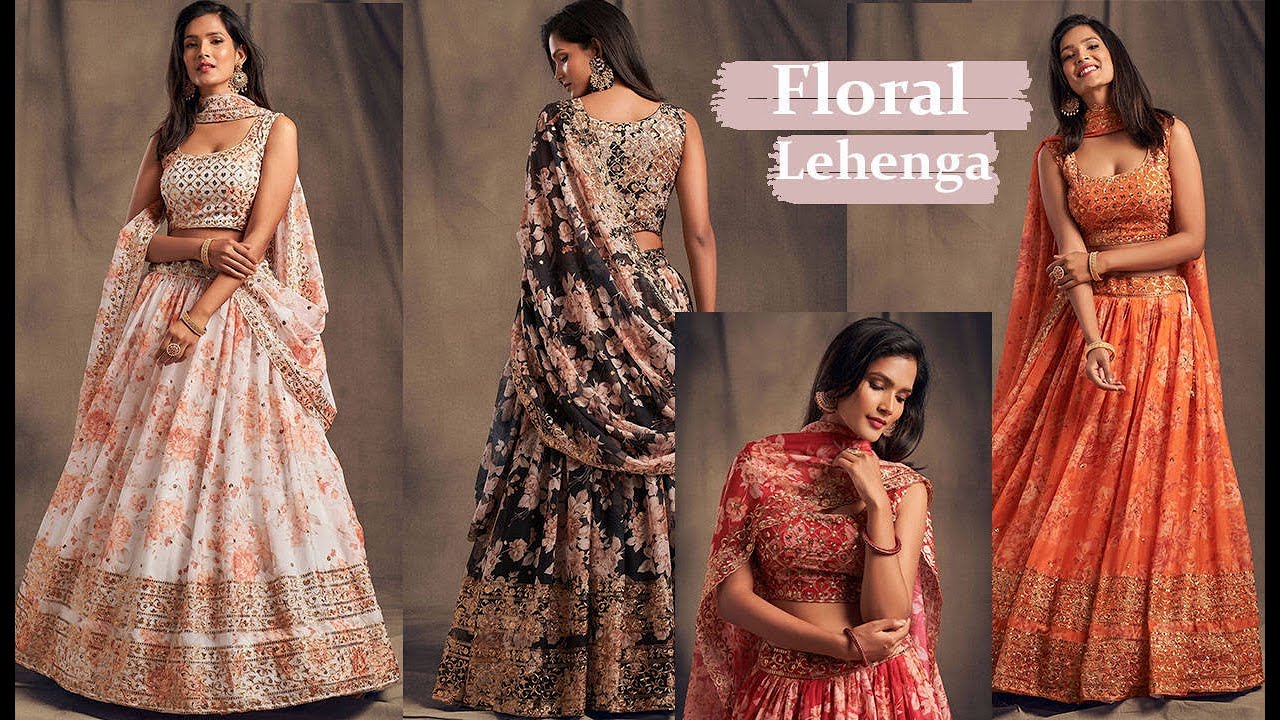 Floral Embroidered Organza Wedding Wear Lehenga Choli | Stylish Lehenga Choli | Ethnic Plus