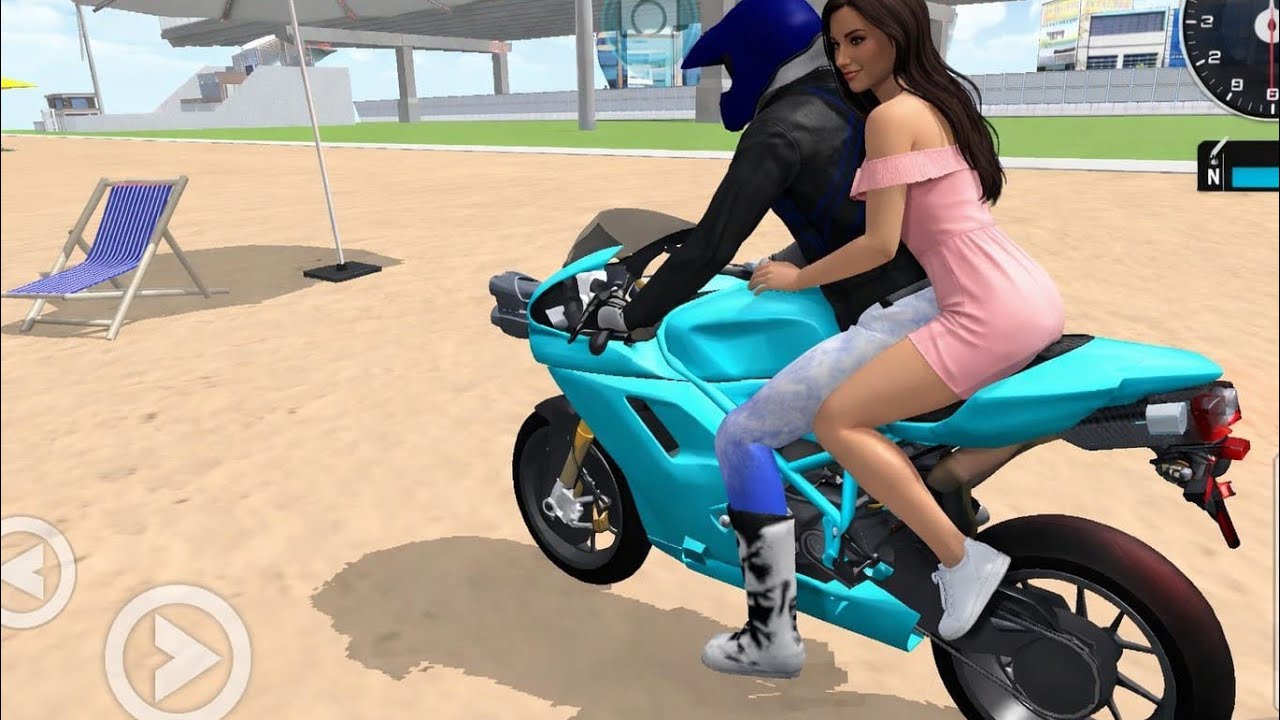 New Blue 🔵 Heavy Racing Motor Bike 🚲 in Gas Station 3D Driving Simulator 🚉# Mintooo kintooo