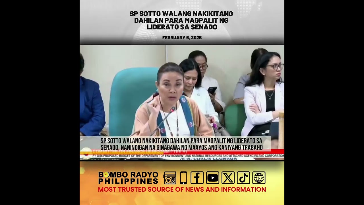 SP Sotto walang nakikitang dahilan para magpalit ng liderato sa Senado | Bombo Radyo