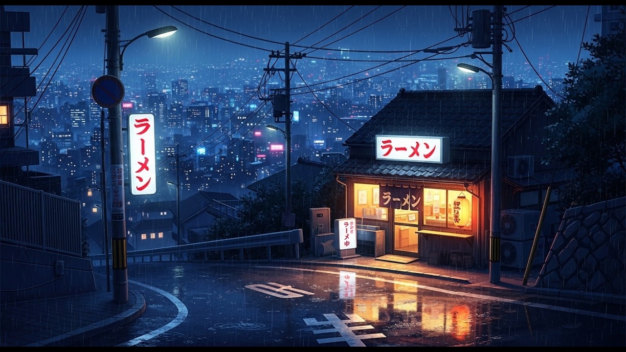 Quiet Tokyo Rainy Night ☔ | Relaxing Lofi Music