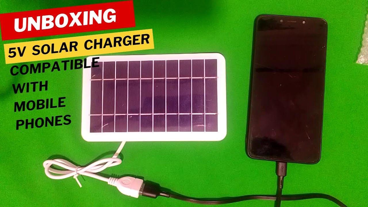 Unboxing 5V Solar Charger Compatible with Mobile Phones