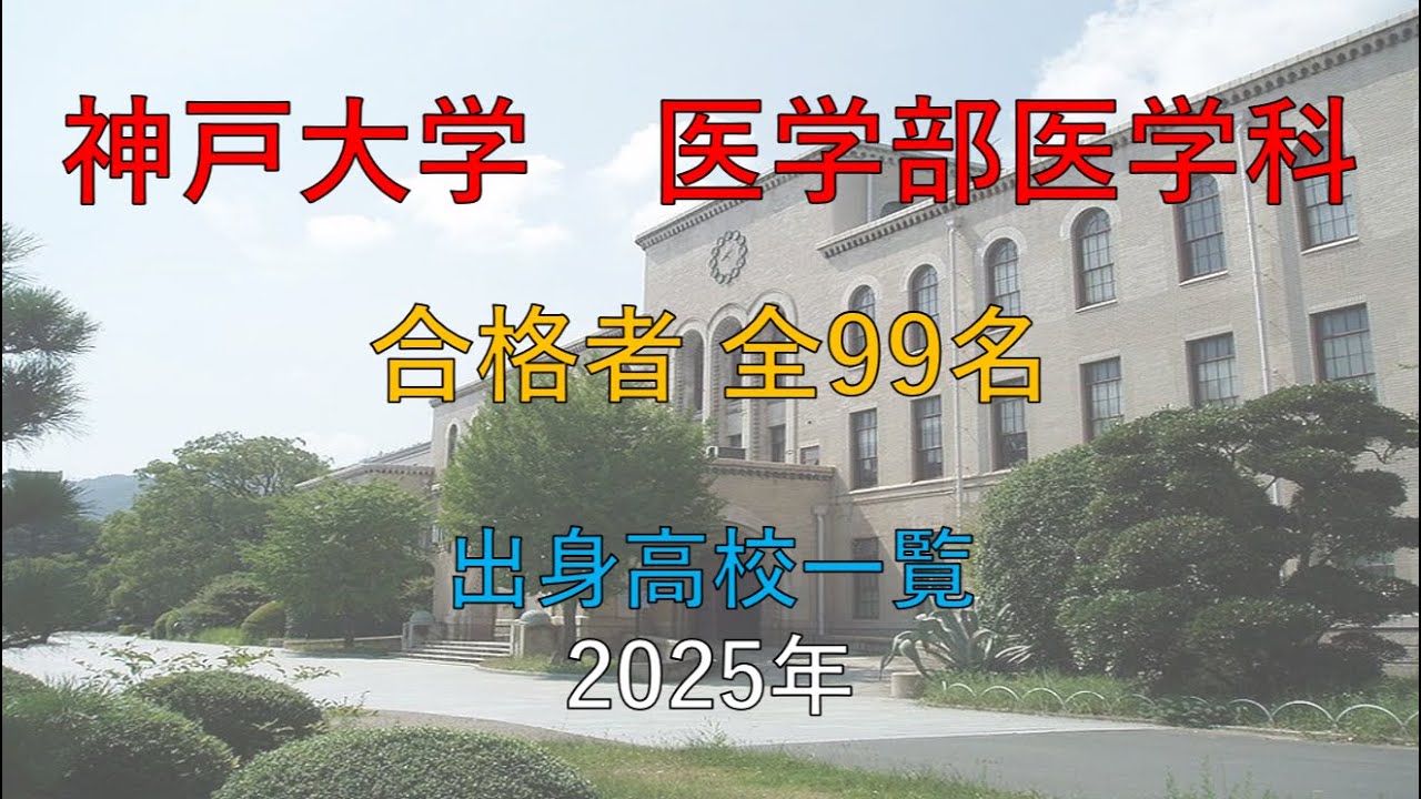 神戸大学　医学部医学科　出身高校一覧【2025年度入試】