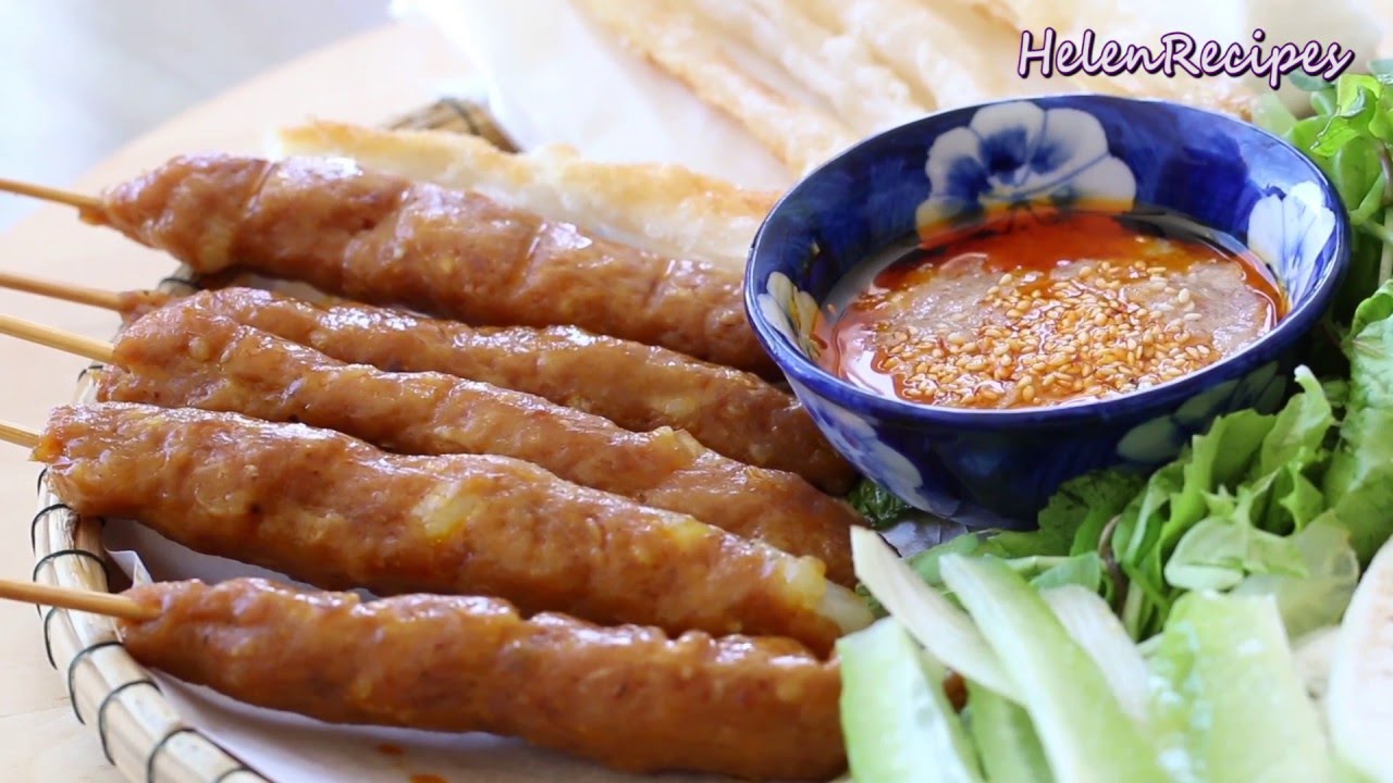 Шашлык из свинины-барбекю - NEM NUONG | Рецепты Хелен