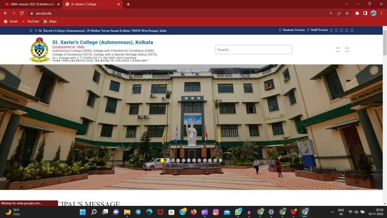 MBA courses 2022 St.Xaviers college kolkata and PONDICHERRY UNIVERSITY
