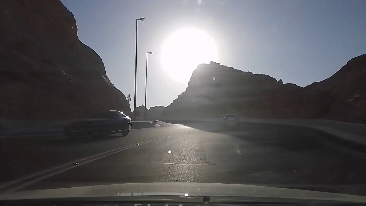 Driving Jabel Hafeet zigzag road, the highest Mountain in Al Ain Abu Dhabi