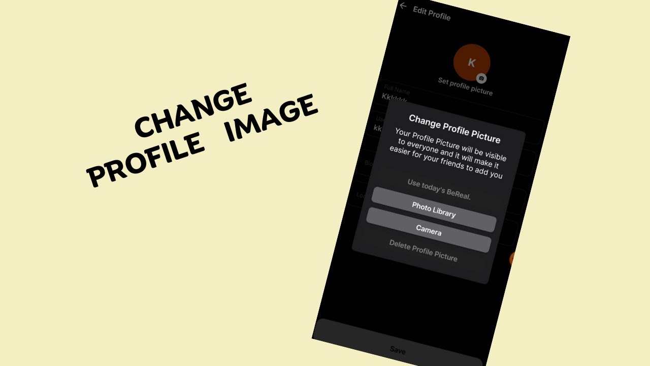 How to change Profile Image in BeReal