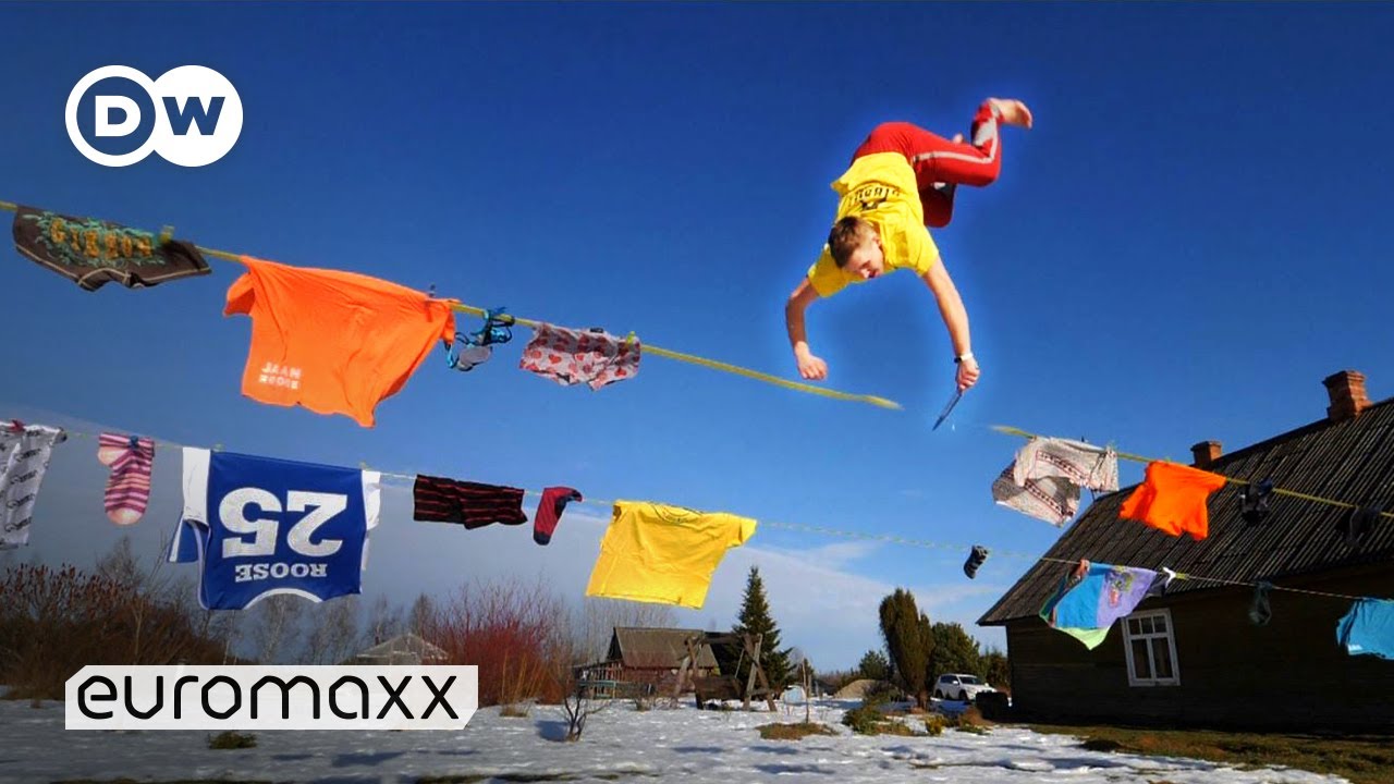 Insane Slacklining by Jaan Roose - The World's First Double Back Flip