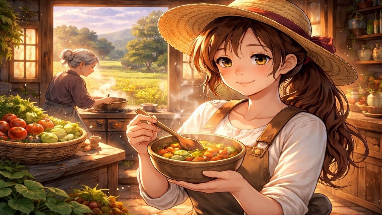 A Quiet Day in the Countryside Farming & Cooking | Ghibli Style