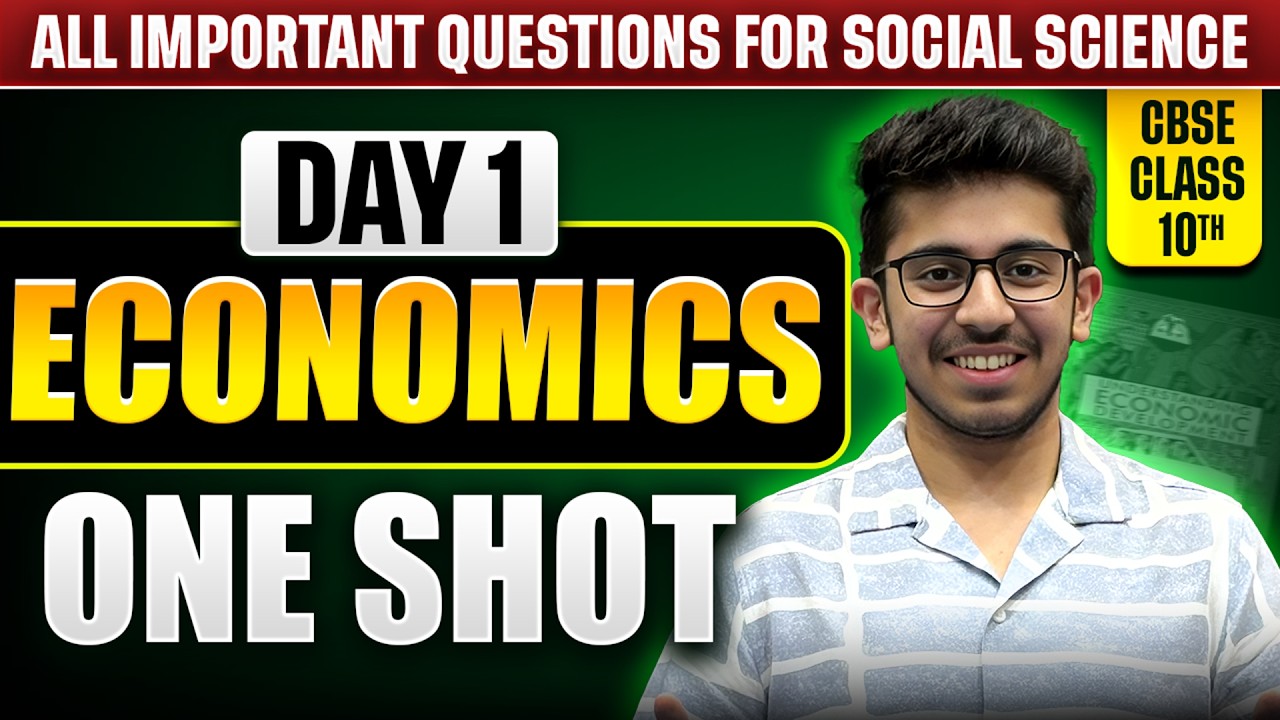 CBSE Class 10 SST Boards 2026🔥 | Economics  MOST Expected Questions | Score 100/100 | Day 1
