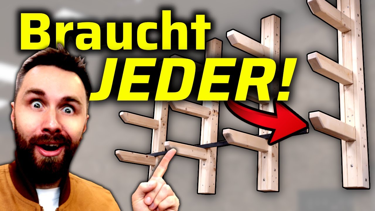 BAUEN statt KAUFEN! Extrem EINFACH und MEGA stabil! XXL Kragarm Regal DIY! #Werkstatt #Umbau