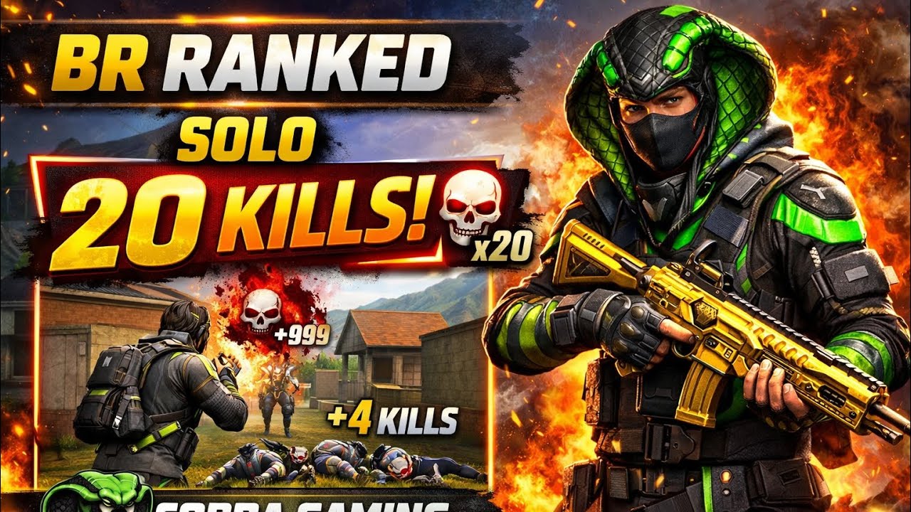 Welcome to Cobra Gaming 🐍 BR Ranked Solo in Free Fire and made 20 kills🔥 to Like Share 🔁Subscribe ❤️