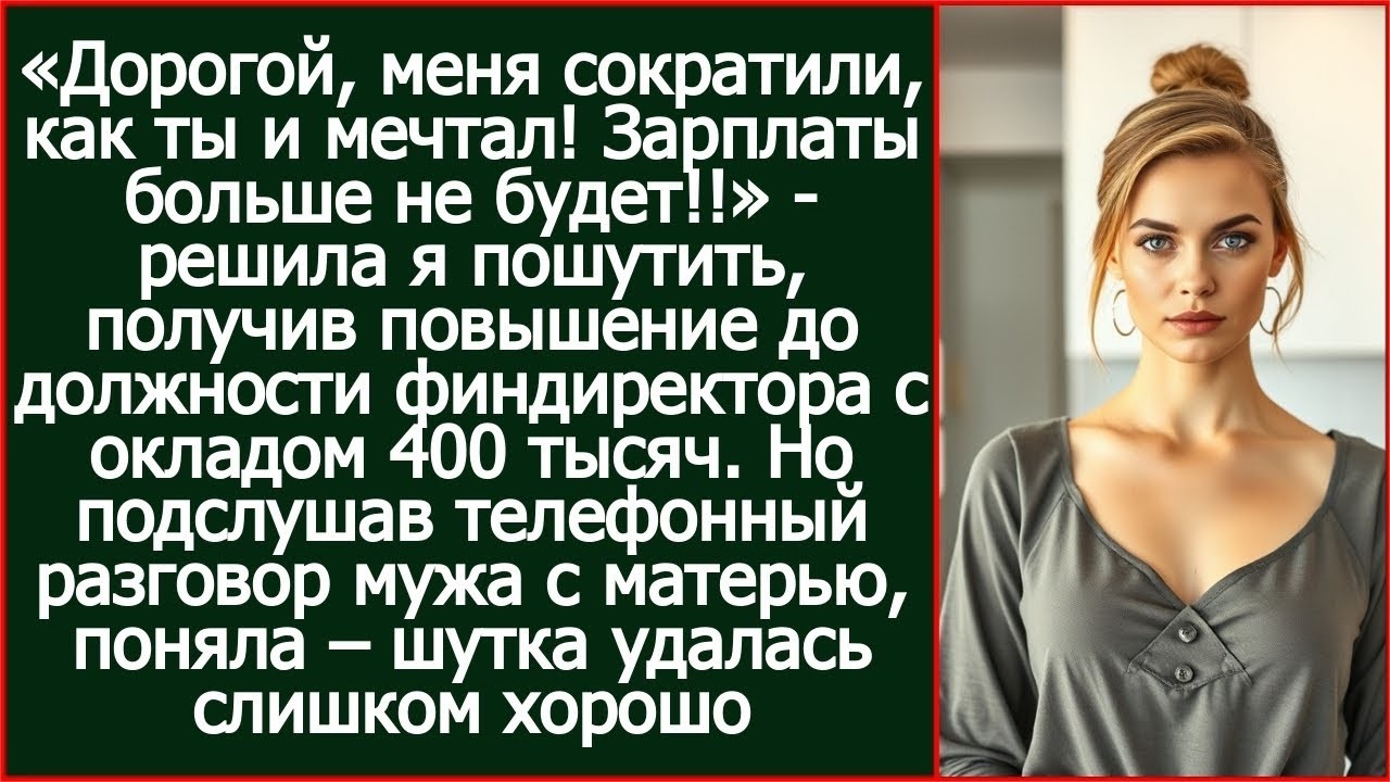 «Дорогой, меня сократили, как ты и мечтал! Зарплаты больше не будет!» Решила я пошутить, над мужем..