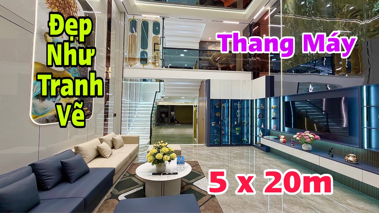 NGANG 5M x 20M HIẾM CĂN - Nhà Đẹp Gò Vấp Có Thang Máy 5 Tầng Kiến Trúc VILLA gần Sông Mát Mẻ 