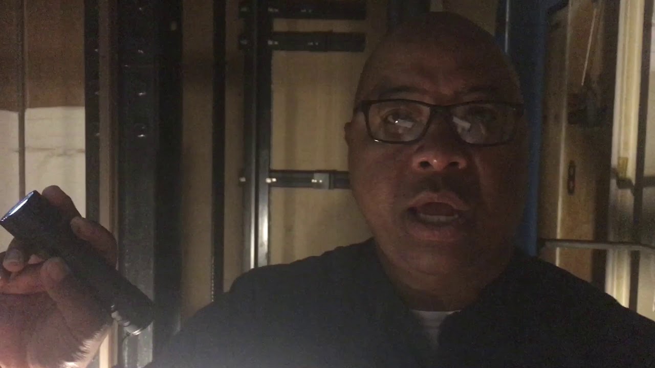 Elevator inspector at work