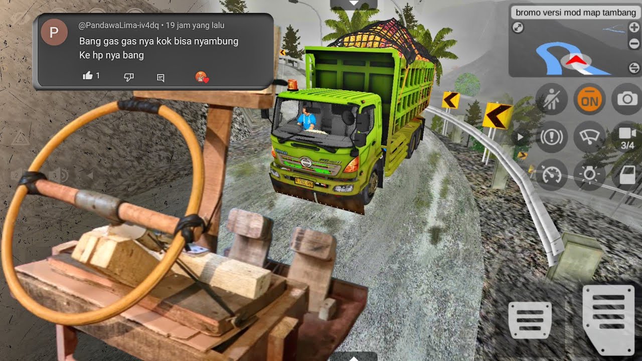 cara kerja pedal gas pada stering wheel bussid - bus simulator Indonesia