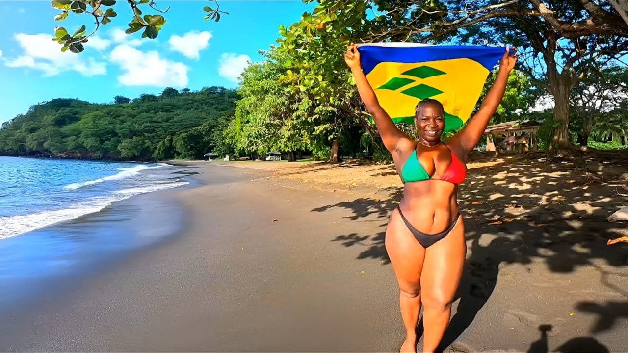 TOP TOURIST BLACK SAND BEACH DESTINATION MT.WYNNE ST.VINCENT & THE GRENADINES. #caribbean #pork