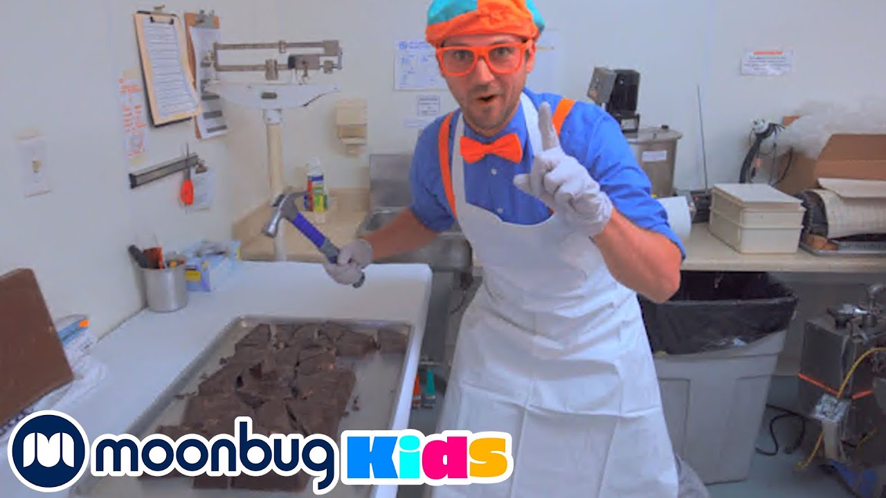 Blippi at The Chocolate Factory | Explore with Blippi | Blippi | Moonbug Kids
