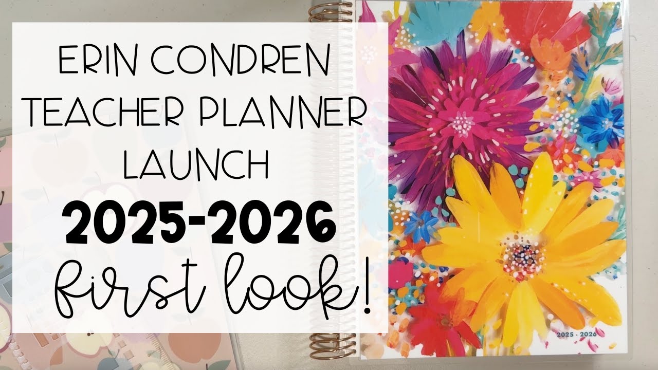 *FIRST LOOK* Erin Condren Teacher Planner 2025-2026 | 8.5x11 Horizontal + Hexagon