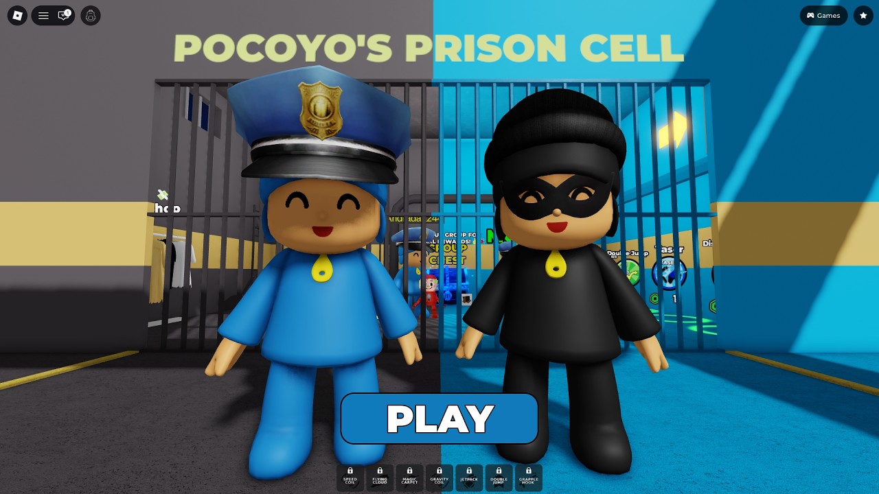 ESCAPE FROM POLICE POCOYO VS THIEF POCOYO PRISON RUN OBBY ROBLOX