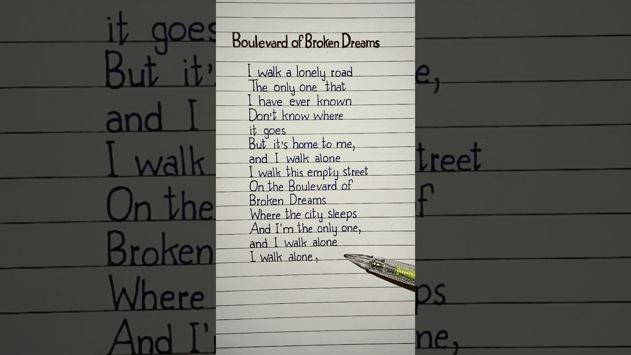 Boulevard of Broken Dreams Lyrics Song by Green Day #greenday #song  #lyrics