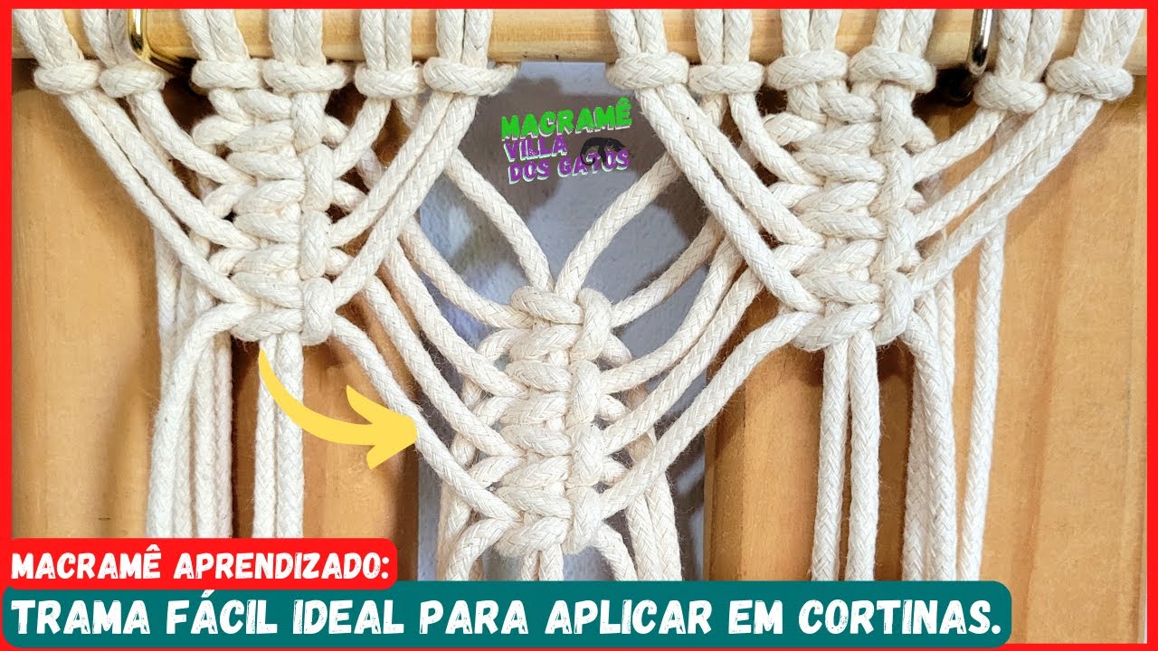 Macramê aprendizado: Como fazer uma trama ideal p/ aplicar em cortinas, almofadas ou centro de mesa.