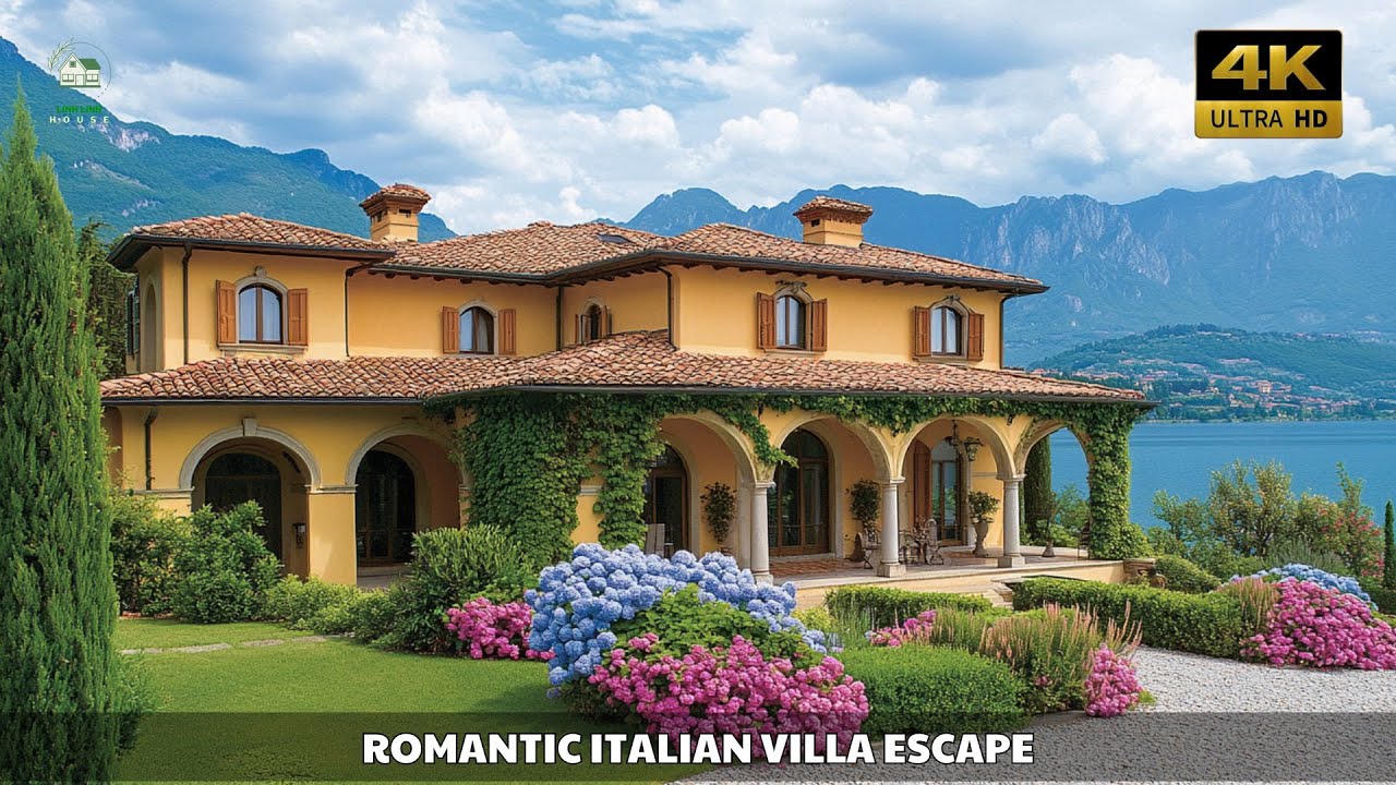 Romantic Italian Villa Escape | Hydrangea-Covered Loggias & Serene Mountain Lake