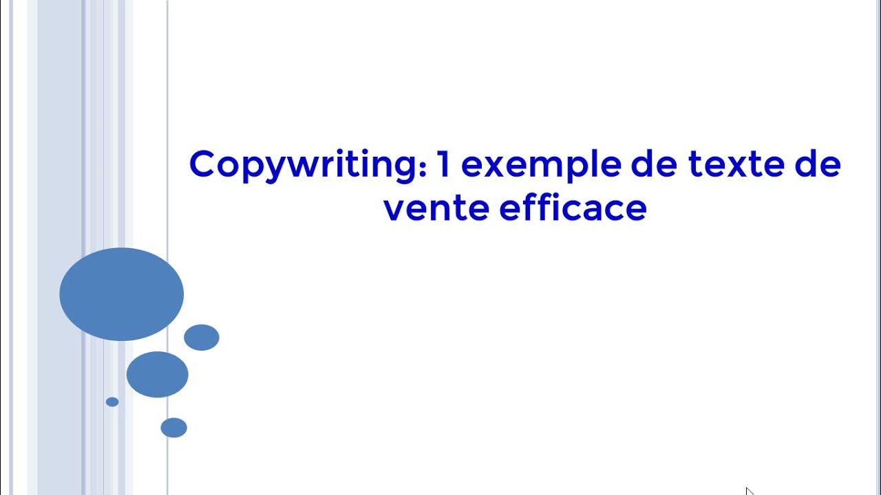 Copywriting: 1 exemple de texte de vente efficace