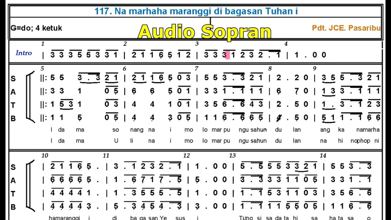 AUDIO SOPRAN || Na Marhahamaranggi di bagasan Tuhan i || Lagu, Syair : Pdt. JCE. Pasaribu