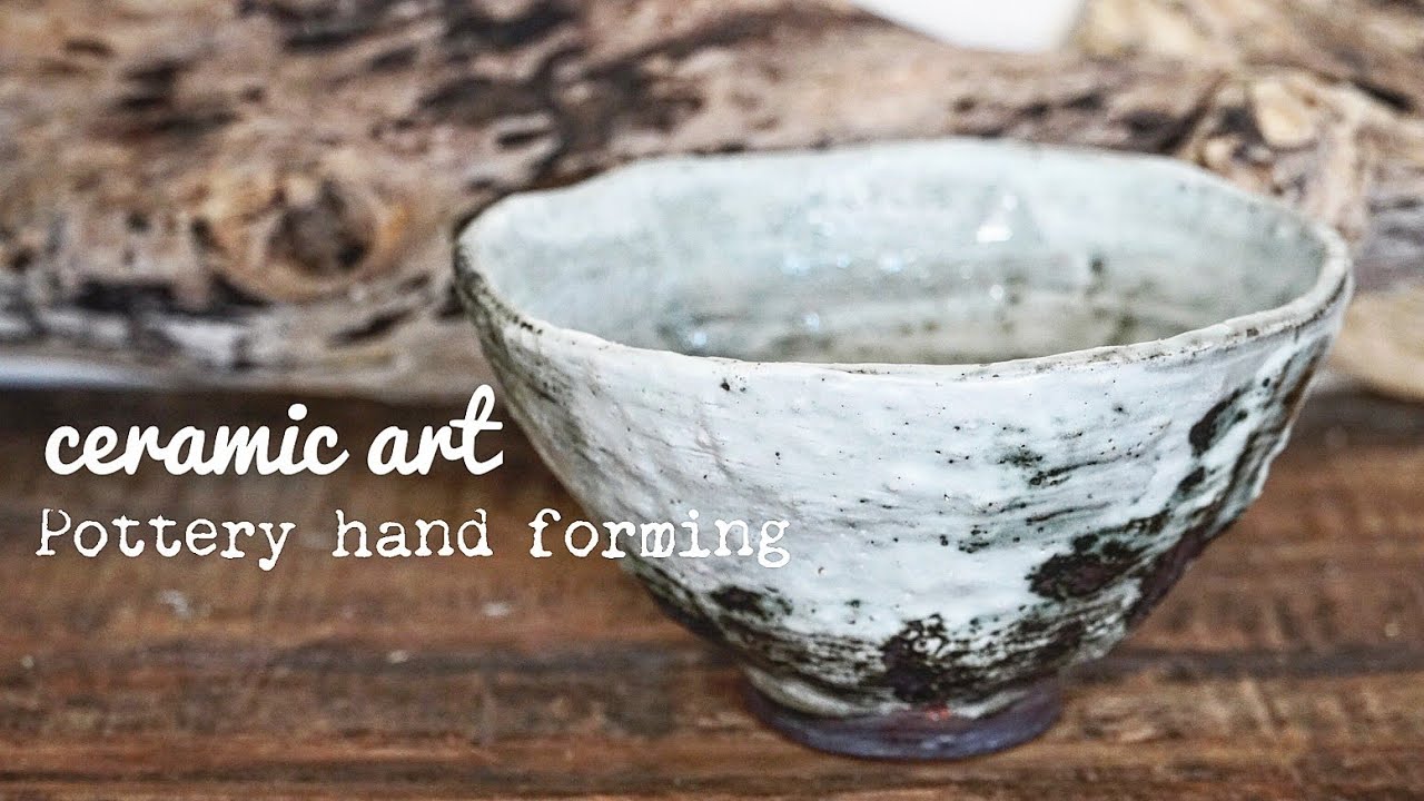 「陶芸」pottery/making a ceramic bowl/手びねりで器を造って炭を使って焼いてみた【いろいろ作るchannel】何だか凄い風合いのが焼けた