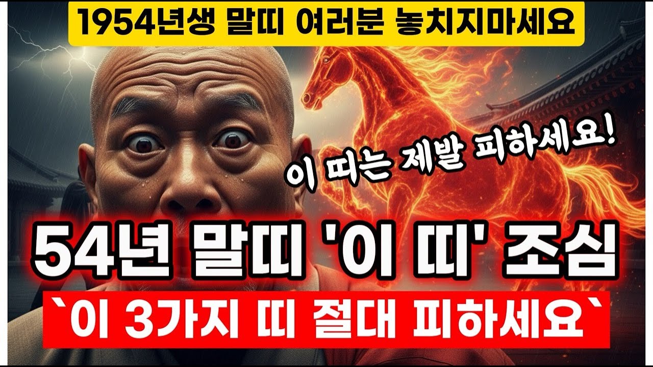 2026년 병오년, 54년 말띠 이 띠를 조심하세요
