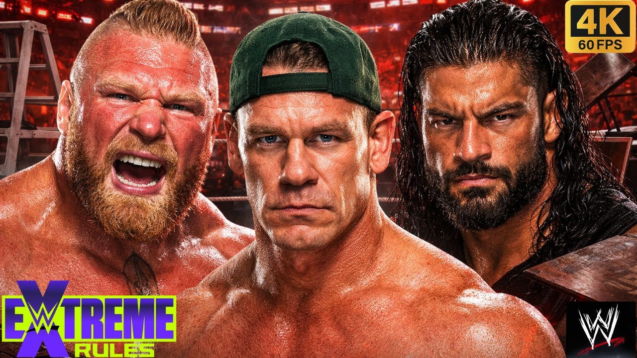 Полный матч - Брок Леснар против Джона Сины против Романа Рейнса по правилам Extreme Rules #wwe #...