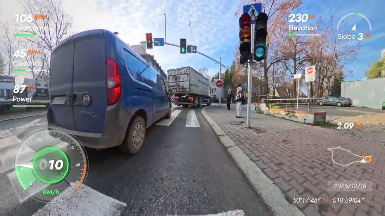 BCD#4 Sweet Spot B - Road Cycling Training | On-Screen Stats & Open Traffic (no talking)