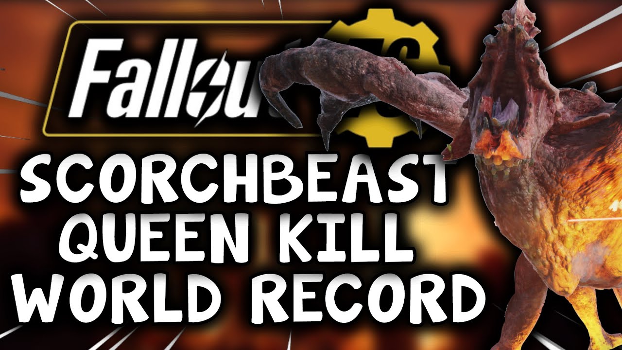 Fallout 76 - Scorchbeast Queen Boss Killed In 2 Seconds - Full Server Speed-Kill w/ QKRuS