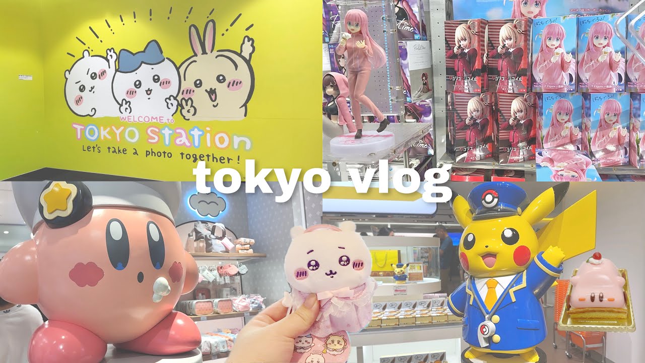 japan vlog 🍥 akihabara, tokyo station character street, anime figures, arcades, gachapon